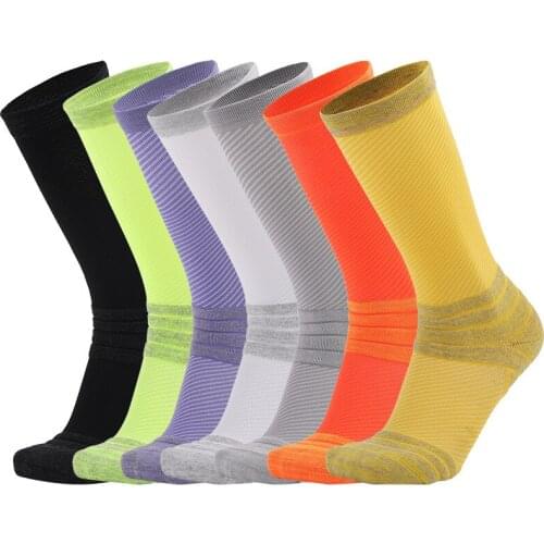 Men Women Compression Running Gym Socks Knee High Support Stockings Breathable Cycling Sports Socks for Soccer Basketball Sport