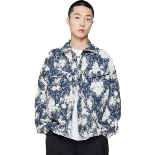Hip Hop Bomber Jacket Vintage Men Turn-down Collar Printed Loose Clothing Long Sleeve Men Jacket Spring And Autumn Coat Jaquetas