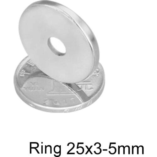5~150PCS 25x3-5 mm Powerful Magnetic Magnet 25*3 mm Hole 5mm Permanent Neodymium Magnet 25x3-5mm Small Round Ring Magnet 25*3-5