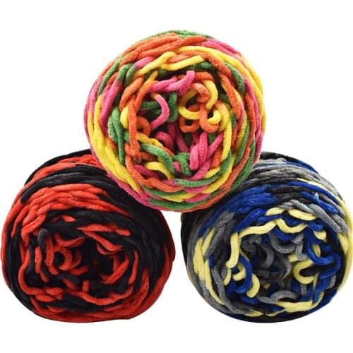 175g skeins Super Yarn Colorful Knitting Chunky Wool Handcraft BabySoft Knitted chenille velvet Chunky Colours