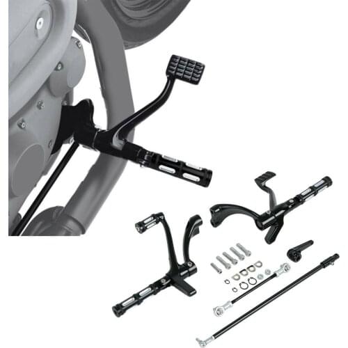 Motorcycle Chrome/Black Forward Control Footpegs Linkage Kit For Harley Sportster XL 883N 1200X 14-18 17 Iron 1200 Forty Eight