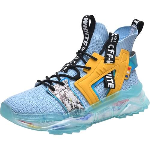 Men Sneakers Knitted Mesh Shoes Designer High Top Size 39-44 Male Sneakers For 2021 New Arrivals INS HOT Shoes For Men