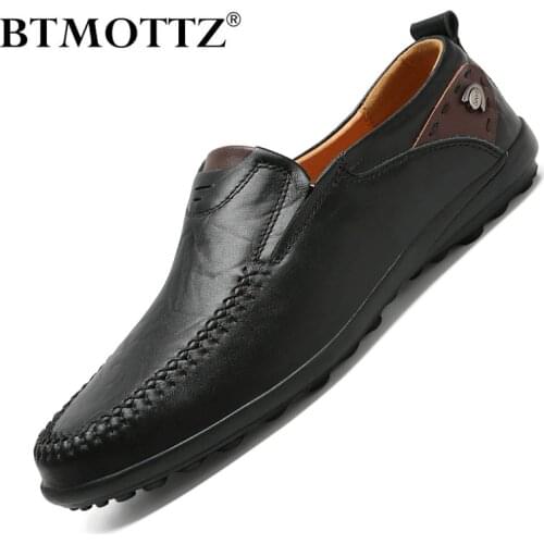 Men Shoes Casual Luxury Brand 2020 Genuine Leather Italian Men Loafers Moccasins Slip on Mens Driving Shoes Black Plus Size 47