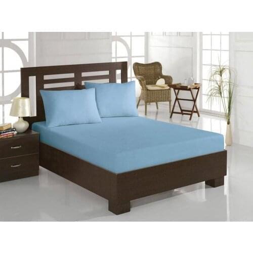 Combed cotton Double Personality Fitted Bed Sheets Blue