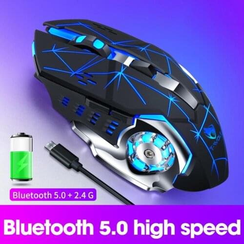 New Gaming Mouse Rechargeable 2.4G Wireless Mouse 6 Keys 2400DPI Adjustable Ergonomic RGB LED Backlit Gamer Mouse For Laptop PC