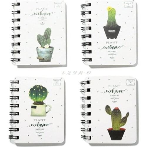 Newest Cute Cactus Daily Office Supplies Planner Spiral Notebook Diary Notepad Memo Pad L29L