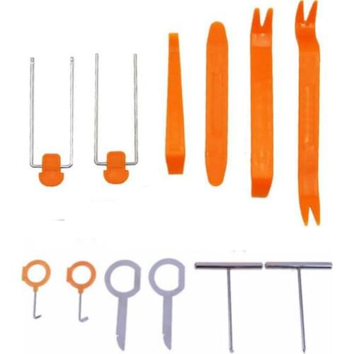 New 12Pcs/Set Plastic Car Radio Door Clip Panel Trim Dash Audio Removal Pry Repairing Tool Free shipping