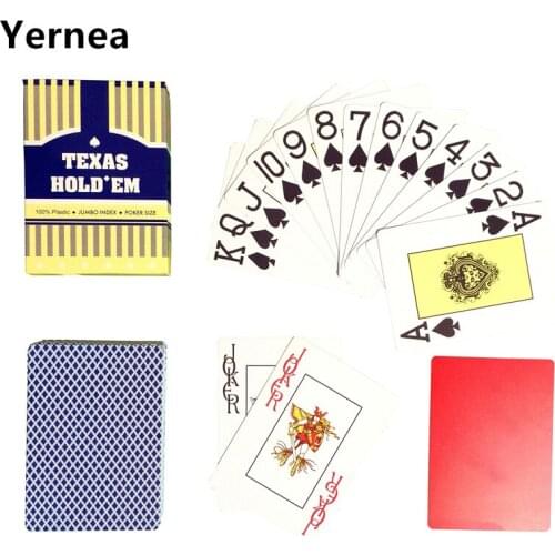 New 1 vice Baccarat Texas Hold'em Plastic Playing Cards Waterproof Frosting Poker Cards Board Poker Games 2.48*3.46 inch Yernea