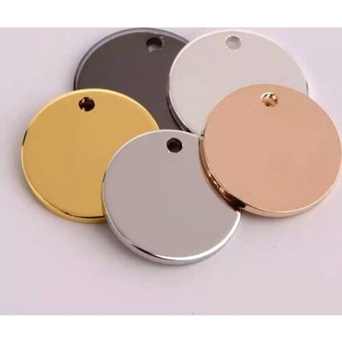 Single Hole Smooth Electroplating Multicolor Copper Disc Accessory Earring Bracelet Necklace Pendant DIY Jewelry Making Findings