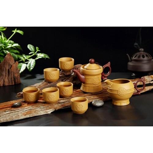 Yixing authentic Purple tea sets ceramic kung fu tea sets 8 pcs Set