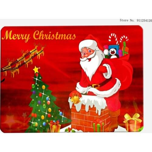 Merry Christmas Mat Cartroon Santa Claus Children Room Holiday Decor Entrance Door Mat Happy New Year Bathroom Kitchen Decor Rug