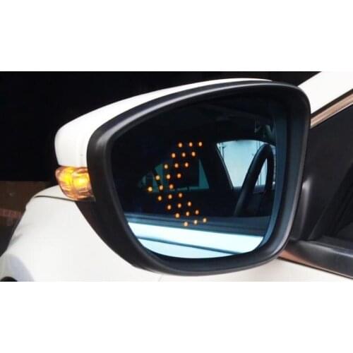 Eosuns Rear View Blue Mirror with Led Turn Signal Arrow and Electric Heating for Volkswagen Passat B6 B7 Cc Golf Jetta R36
