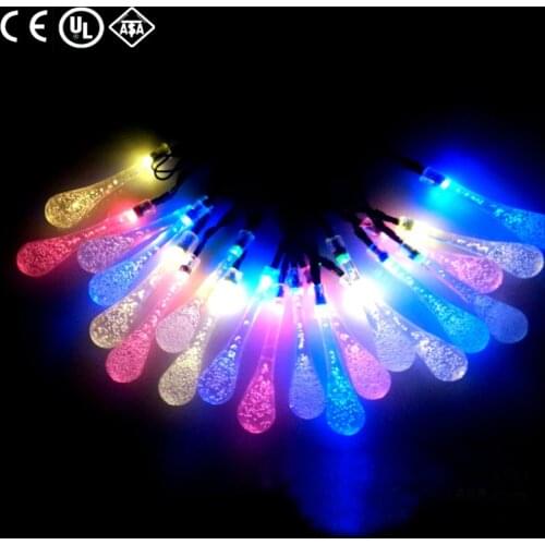 Solar String Light 5M 20 LED Water Drop Waterproof Fairy String Lights Party Garden Christmas Bright Lamp