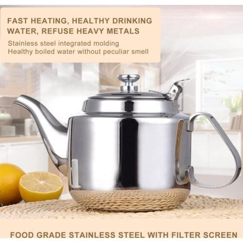 1pc 800ml/1400ml Heat-resistant Tea Kettle Corrosion Resistant Stainless Steel Large Capacity Dust-proof Tea pot for teaware