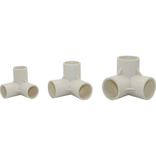 1PC PVC Three-Dimensional Tees Inner Diameter 20mm,25mm,32mm PVC Pipe Fittings Home Garden Irrigation Water Connectors DIY Tool