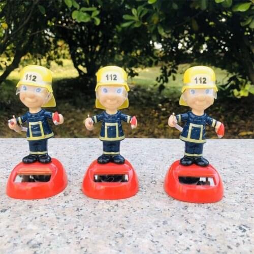 Auto Dashboard Firefighter Shaking Head Doll Ornaments Creative Home Decorations Gift for Family Friends