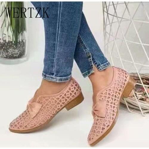 Woman Low Heels Pointed Toe Pumps Breathable Non Slip Ladies Casual Shoes Pointed Toe Female Bowknot Footwear New Casual