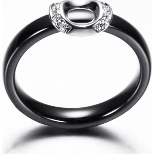 Womens New Simple Ceramic Fashion Womens Ring Crystal Ring Jewelry