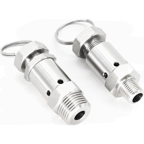 1/4" 1/2" Stainless Steel 304 Sanitary Adjustable Air Release Pressure Relief Safety Valve Exhaust Homebrew Air Compressor