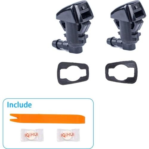 1 Pair Washer Nozzles Windshield Front Windshield Wiper Washer Spray 68260443AA For Jeep Grand Cherokee 2011-2017 Black Plastic