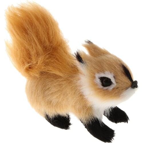 1Pcs Simulated Animal Cute Squirrel Ornament Lifelike Furry Squirrel Model Touching Smoothly For Lovely Baby Kids