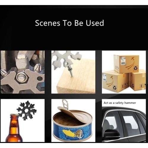 18 In 1 Snowflake Multi Camp Key Ring Outdoor Spanner Hex Tool Wrench Multipurpose Pocket Survive Multifunction Snowflake Tool