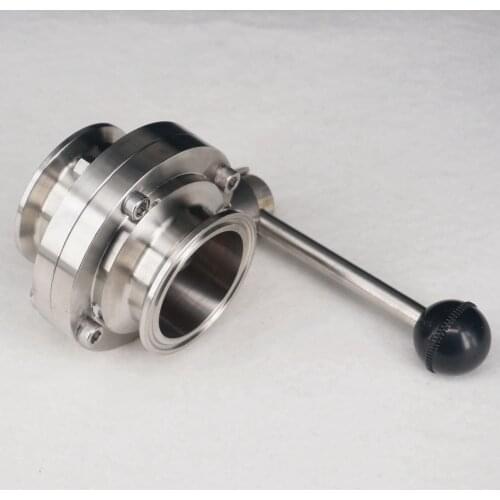 2" 51mm SUS 304 Stainless Steel Sanitary 2" Tri Clamp Butterfly Valve Homebrew Beer Dairy Product