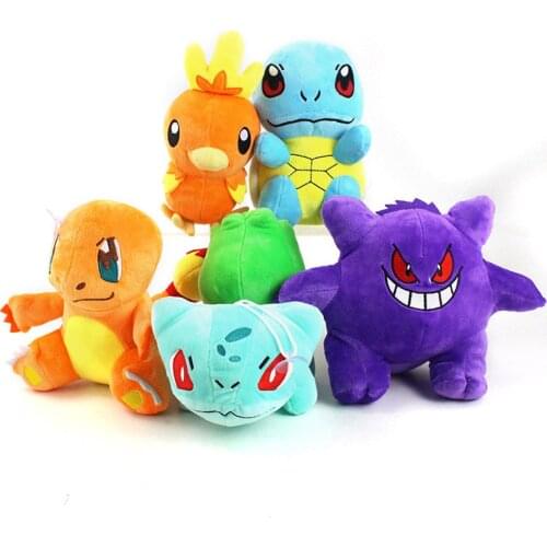 Anime Plush Toys Gengar Charmander Torchic Squirtle Bulbasaur Stuffed Dolls