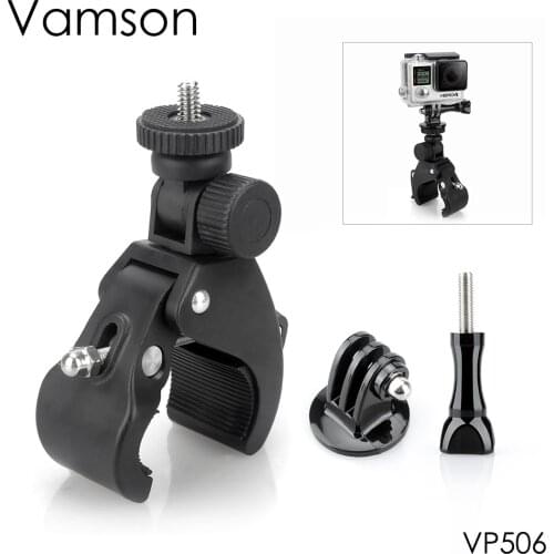 Vamson for Go pro Accessories Handle Bar Mount Tripod Adapter Bike Bicycle Motorcycle For Gopro Hero 5 4 3+ 2 1 Camera VP506