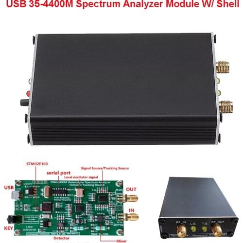 Spectrum Analyzer USB LTDZ 35-4400M Signal Tracking Source Module RF Frequency Domain Analysis Tool With Shell