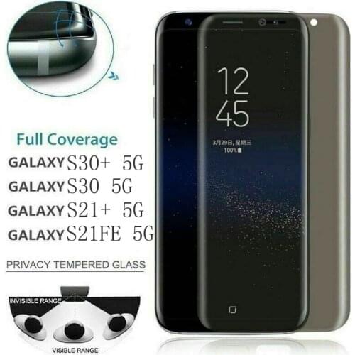 Anti-Spy Privacy Tempered Glass Screen Protector for Samsung Galaxy S21 S30 Plus S21+ S30+ S20 Lite Note 21 20 10 FE 5G 50pcs