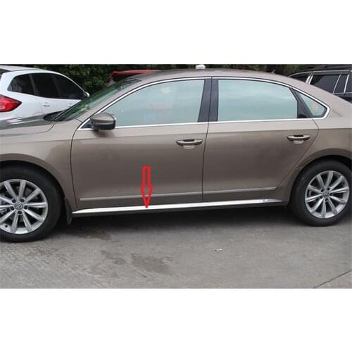 Car styling Automobile modeling Stainless Steel body side moldings side door decoration for Volkswagen Passat B7 2011-2017