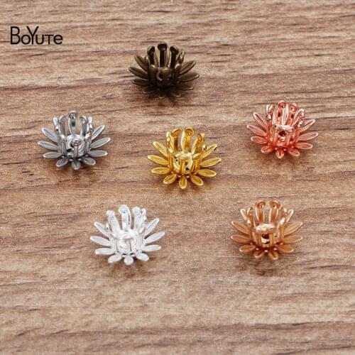 BoYuTe (100 Pieces/Lot) 10MM Metal Brass Small Daisy Flower Materials Handmade Diy Jewelry Accessories