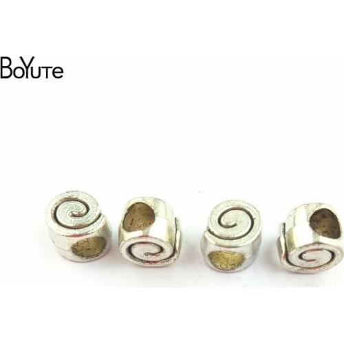 BoYuTe (100 Pieces/Lot) 9*8MM Zinc Alloy Materials Antique Bronze Silver Plated Metal Beads for Jewelry Findings Accessories