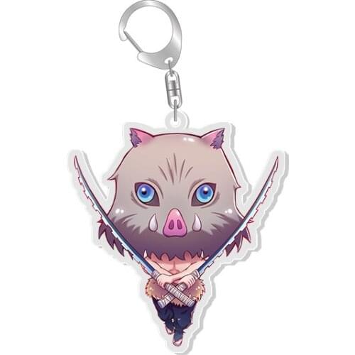 20Kinds 5pcs/Set Demon Slayer Kamado Nezuko Hashibira Inosuke Tsuyuri Kanawo Kamado Nezuko PVC Pendant Figure Key Chain