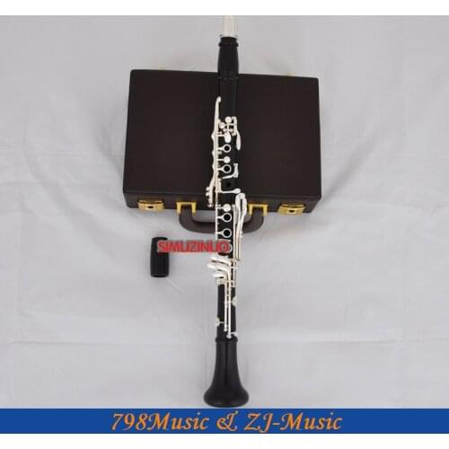 Professional Africa Black Wooden Bb Clarinet Silver Plated 19 keys With Case