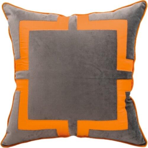 DUNXDECO Cushion Cover Decorative Pillow Case Modern Simple Geometric Gray Velvet Coussin Sofa Chair Cushion Cover