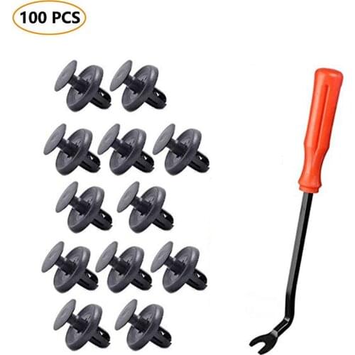 100pcs Push-Type Retainer for Car Body Clips 90467-07201 Replacement Fasteners Quality Nylon Push Rivets Bonus Fastener Remover