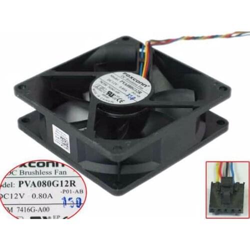 FOXCONN PVA080G12H-P01 DC 12V 0.60A 5-wire 80x80x25mm Server Cooling Fan