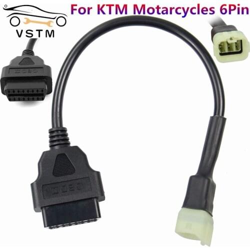6 Pin to 16 Pin Adapter Cable OBD2 Engine Fault Diagnosis and Detector Connector Cable Fits for Motorcycles with Best Quality