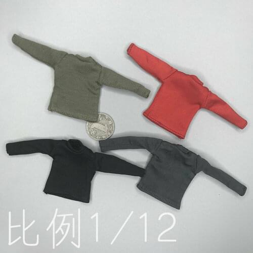 1/12 Scale Long Sleeve T-shirt Model for 6" Action Figure Doll