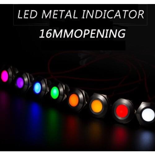 16mm metal indicator LED water dispenser signal light power status indicator 6V12V24V220V
