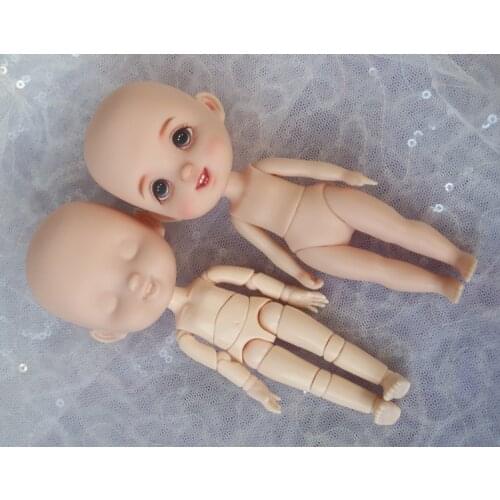 Cute Face Mini Doll Head for 1/8 16cm Doll Smile With Tooth Without Makup Head Suit for ob11 Body