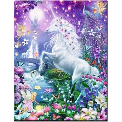 Diamond Embroidery unicorn Animal Cross Stitch Full Display Drill Mosaic 5D DIY Square Round Rhinestones Wall Art L564