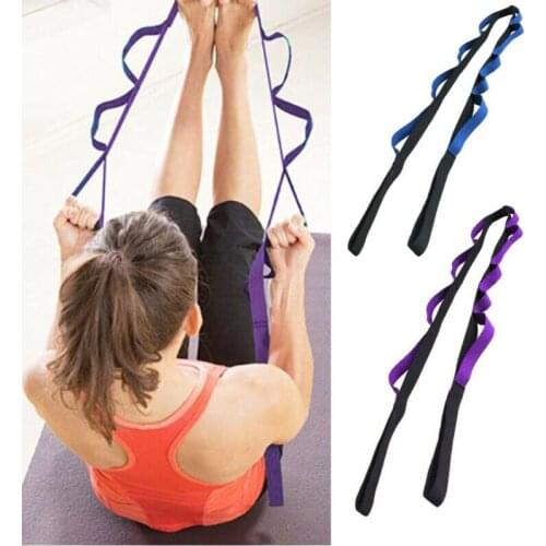 New Resistance Bands Fitness Yoga Strap Stretching Exercise Belts Durable Cotton 12 Loops Leg Fitness Home Gym Equipments Sport