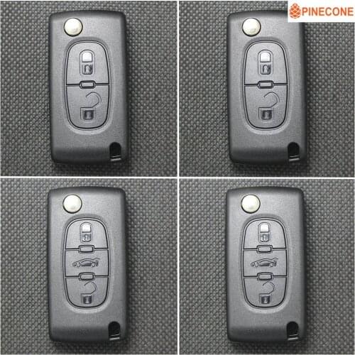 PINECONE Key Shell For CITROEN C2 C3 C4 C5 PEUGEOT 207 307 308 407 607 Key CE0536 Replace HU83/VA2 Blade Flip Folding Car Key
