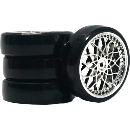 4x Plastic Tires Hubs Wheel Rims for Wltoys D12 D16, RC Car Buggy Off-Road Car