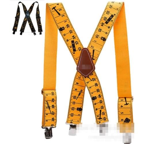 2019 Ruler Design Men Suspenders Classic X Shaped 4 Clips Tool Belt Suspenders Men Trousers 2019 New Mens Suspenders Adjustable