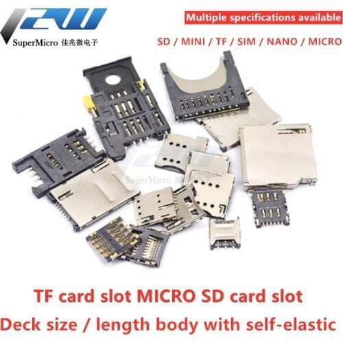 SD / TF card holder card slot card tray size / length body with self-elastic