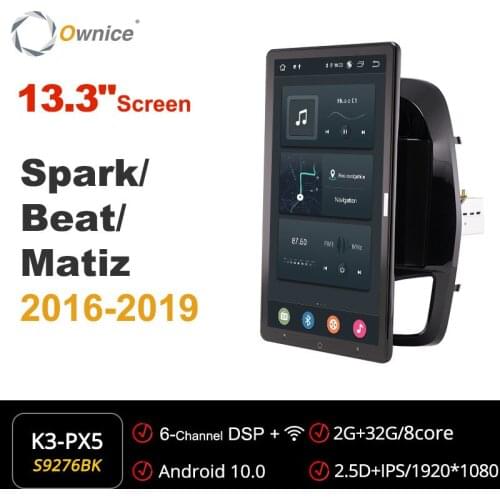 Ownice Tesla style PX6 13.3" Android Car DVD Player Rotatable Navigation GPS For CHEVROLET Spark Beat Matiz -2019 Stereo Radio